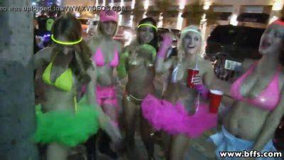 Watch the leaked party orgy with amateur girls getting strap-on-fucked and getting dicked in the middle - sexu.com