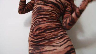 Sexy Amateur Girl In Tiger Dress Strips And Poses Fu - hclips.com