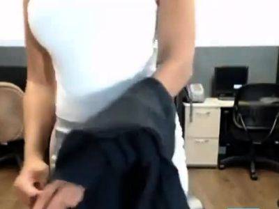 Sexy girl Masturbating on webcam in office - drtuber.com