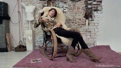 Alise's Amateur Striptease on a Hairy Fur Chair - porntry.com