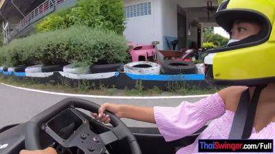 Cute Thai amateur teen girlfriend go karting and recorded on video after - hotmovs.com - Thailand