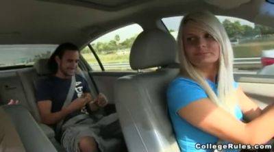 Hot POV car orgy with amateur brunettes and roadheads - sexu.com