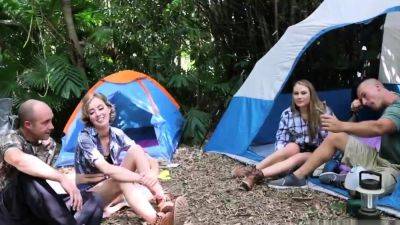 Blonde teen threesome hidden cam Backwoods Bartering - drtuber.com